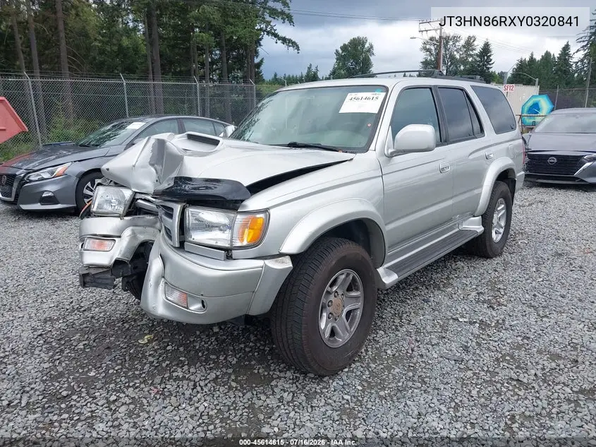 2000 Toyota 4Runner Sr5 V6 VIN: JT3HN86RXY0320841 Lot: 45614615