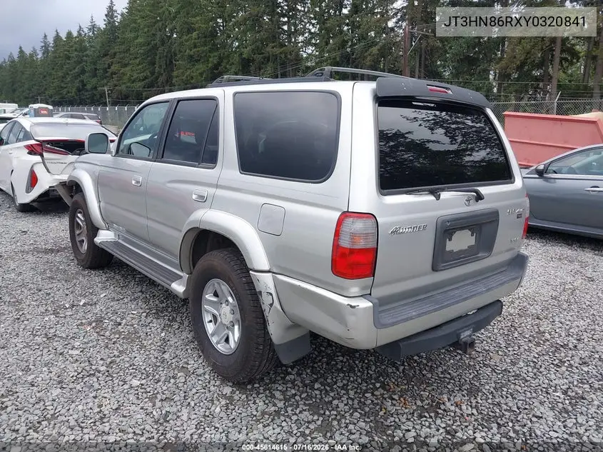 2000 Toyota 4Runner Sr5 V6 VIN: JT3HN86RXY0320841 Lot: 45614615