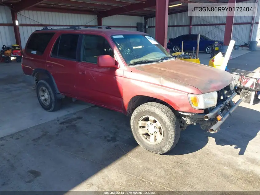 2000 Toyota 4Runner Sr5 V6 VIN: JT3GN86R9Y0172404 Lot: 45665144