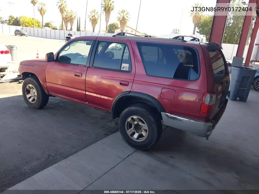 2000 Toyota 4Runner Sr5 V6 VIN: JT3GN86R9Y0172404 Lot: 45665144