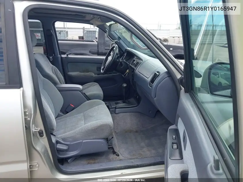 2000 Toyota 4Runner Sr5 V6 VIN: JT3GN86R1Y0165947 Lot: 45681936