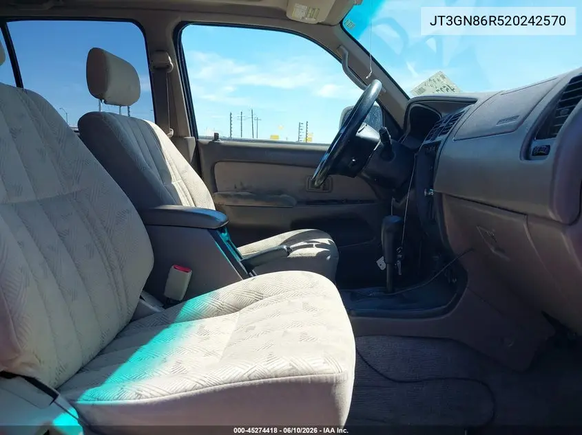 2002 Toyota 4Runner Sr5 V6 VIN: JT3GN86R520242570 Lot: 45274418