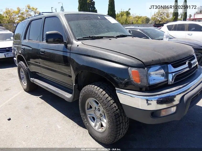 2002 Toyota 4Runner Sr5 V6 VIN: JT3GN86R120259172 Lot: 45578441