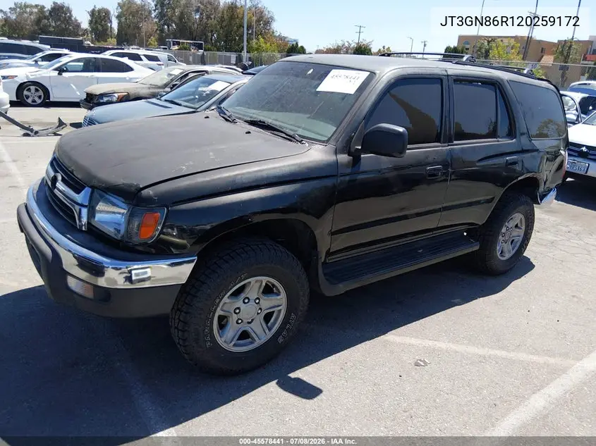 2002 Toyota 4Runner Sr5 V6 VIN: JT3GN86R120259172 Lot: 45578441