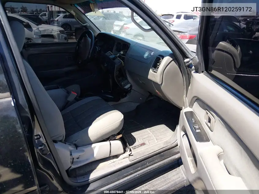 2002 Toyota 4Runner Sr5 V6 VIN: JT3GN86R120259172 Lot: 45578441