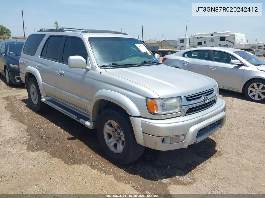 2002 Toyota 4Runner Limited V6 VIN: JT3GN87R020242412 Lot: 45624791