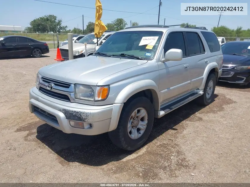 2002 Toyota 4Runner Limited V6 VIN: JT3GN87R020242412 Lot: 45624791
