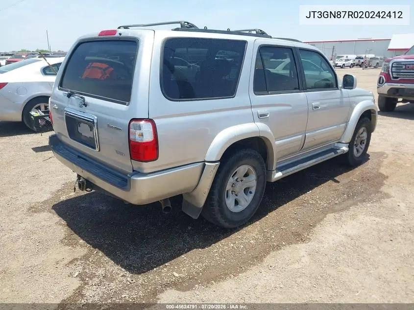 2002 Toyota 4Runner Limited V6 VIN: JT3GN87R020242412 Lot: 45624791