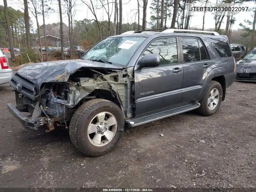 JTEBT17R330022097 2003 Toyota 4Runner Limited V8