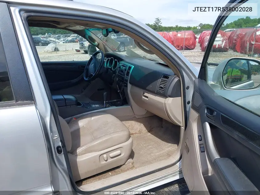 2003 Toyota 4Runner Limited V8 VIN: JTEZT17R538002028 Lot: 45391990