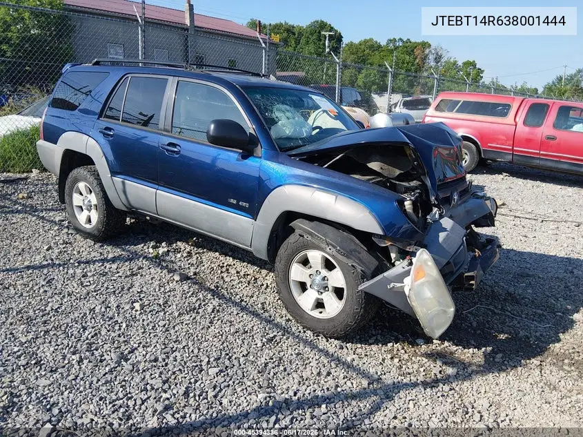 2003 Toyota 4Runner Sr5 V8 VIN: JTEBT14R638001444 Lot: 45394336