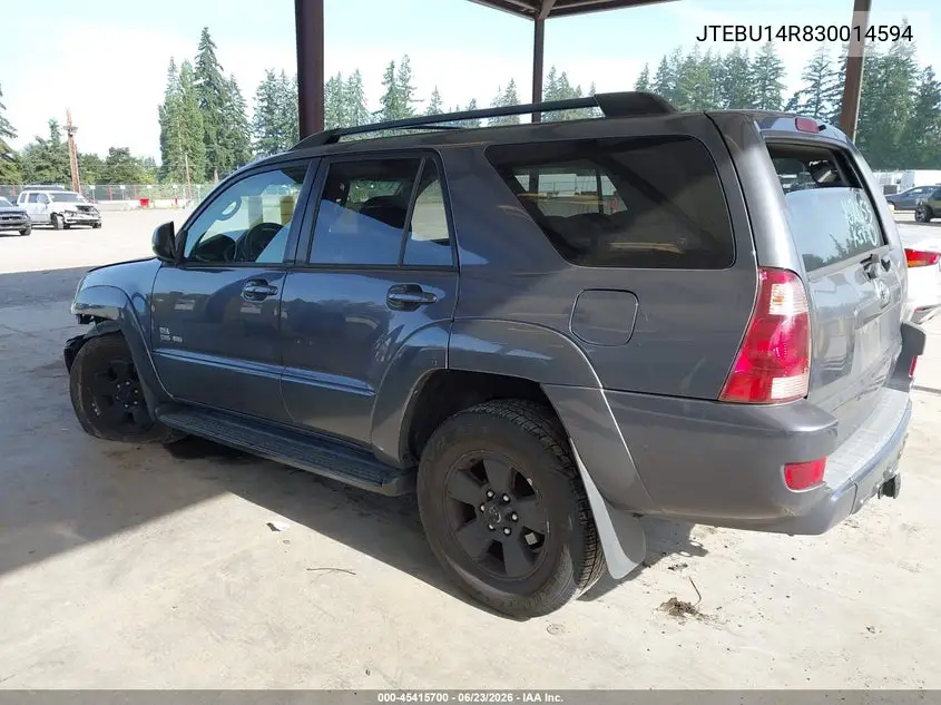 2003 Toyota 4Runner Sr5 V6 VIN: JTEBU14R830014594 Lot: 45415700