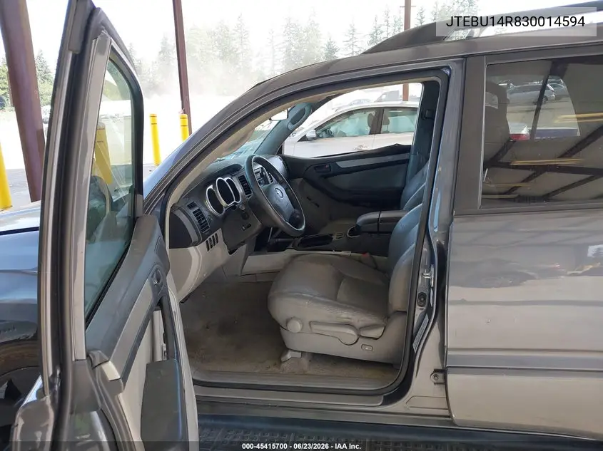 2003 Toyota 4Runner Sr5 V6 VIN: JTEBU14R830014594 Lot: 45415700