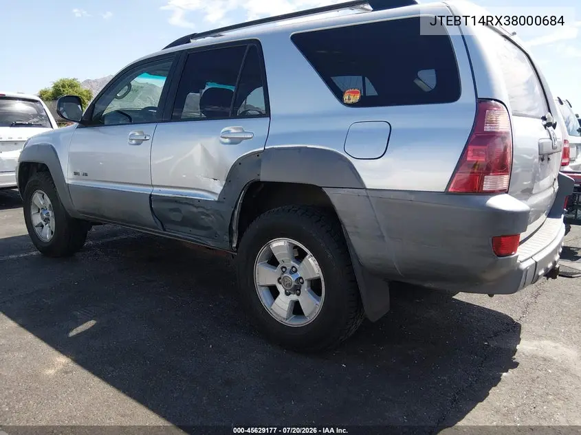 2003 Toyota 4Runner Sr5 V8 VIN: JTEBT14RX38000684 Lot: 45629177