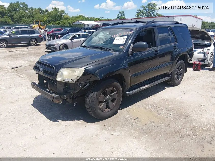 2004 Toyota 4Runner Sr5 V6 VIN: JTEZU14R848016024 Lot: 45437602