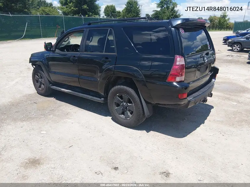 2004 Toyota 4Runner Sr5 V6 VIN: JTEZU14R848016024 Lot: 45437602