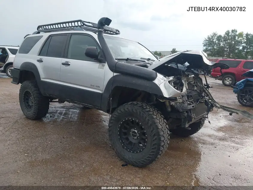 2004 Toyota 4Runner Sr5 V6 VIN: JTEBU14RX40030782 Lot: 45543979