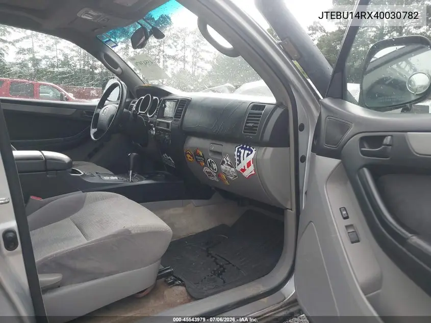 2004 Toyota 4Runner Sr5 V6 VIN: JTEBU14RX40030782 Lot: 45543979