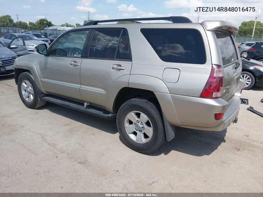 2004 Toyota 4Runner Sr5 V6 VIN: JTEZU14R848016475 Lot: 45631430