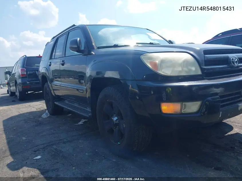 2004 Toyota 4Runner Sr5 V6 VIN: JTEZU14R548015431 Lot: 45661460