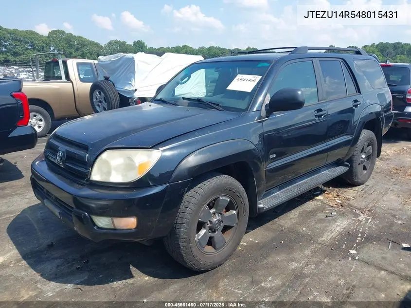 2004 Toyota 4Runner Sr5 V6 VIN: JTEZU14R548015431 Lot: 45661460