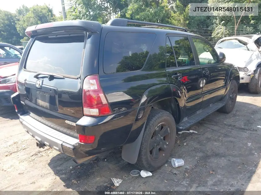 2004 Toyota 4Runner Sr5 V6 VIN: JTEZU14R548015431 Lot: 45661460