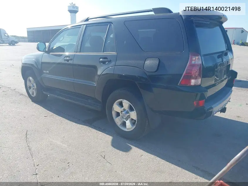 2004 Toyota 4Runner Sr5 V6 VIN: JTEBU14R140021498 Lot: 45662038