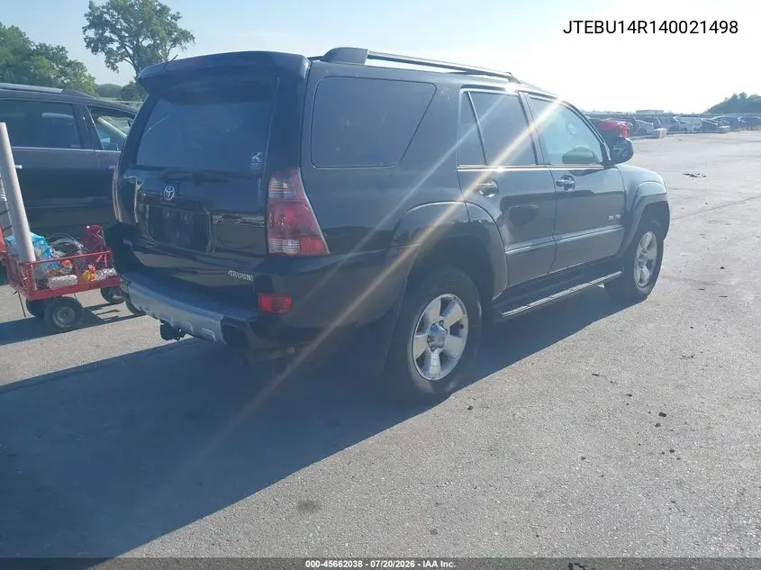 2004 Toyota 4Runner Sr5 V6 VIN: JTEBU14R140021498 Lot: 45662038