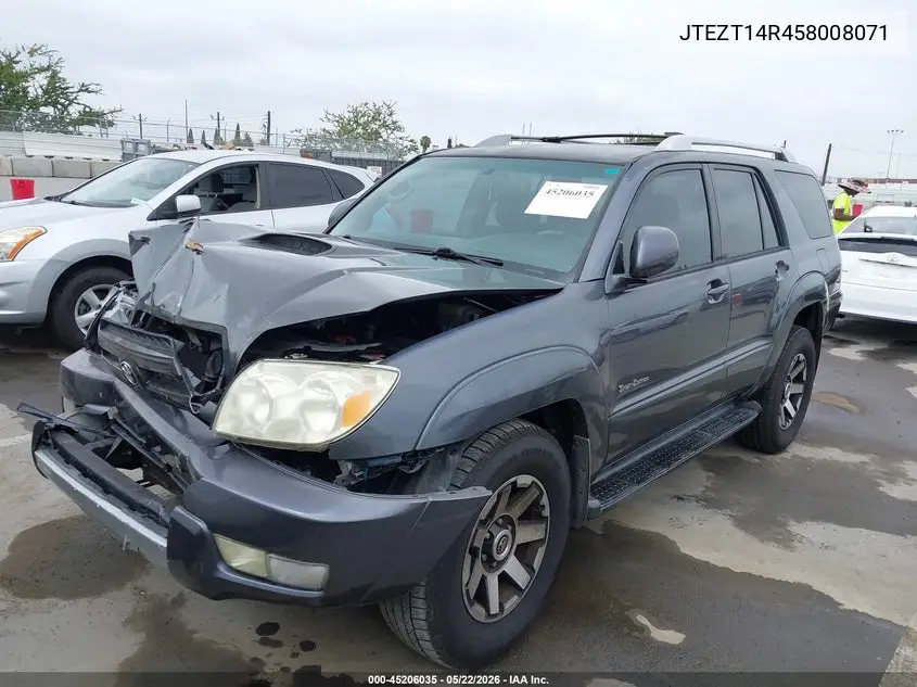 2005 Toyota 4Runner Sr5 Sport V8 VIN: JTEZT14R458008071 Lot: 45206035
