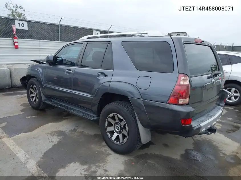 2005 Toyota 4Runner Sr5 Sport V8 VIN: JTEZT14R458008071 Lot: 45206035