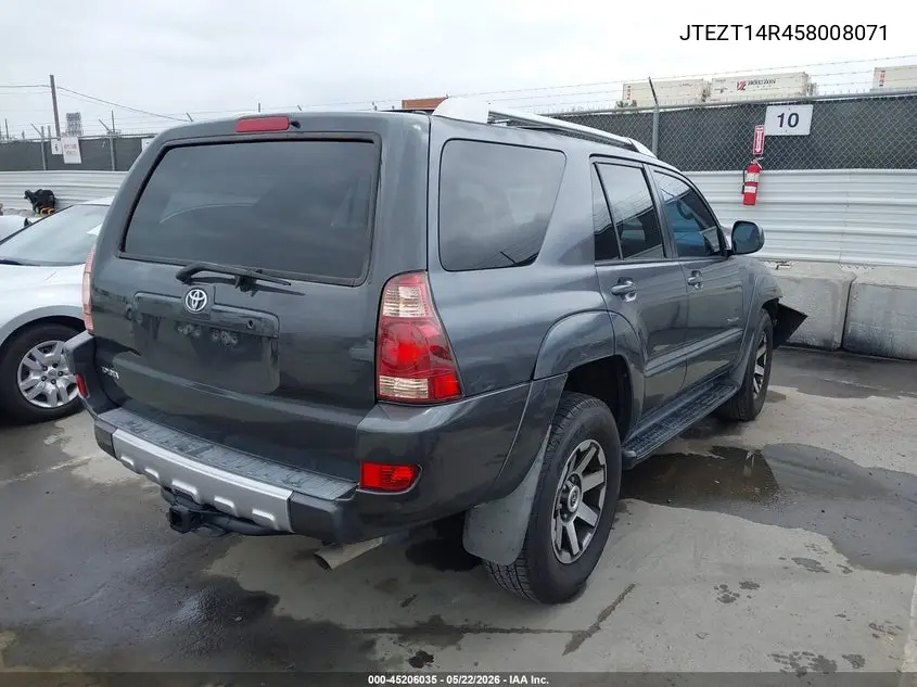 2005 Toyota 4Runner Sr5 Sport V8 VIN: JTEZT14R458008071 Lot: 45206035