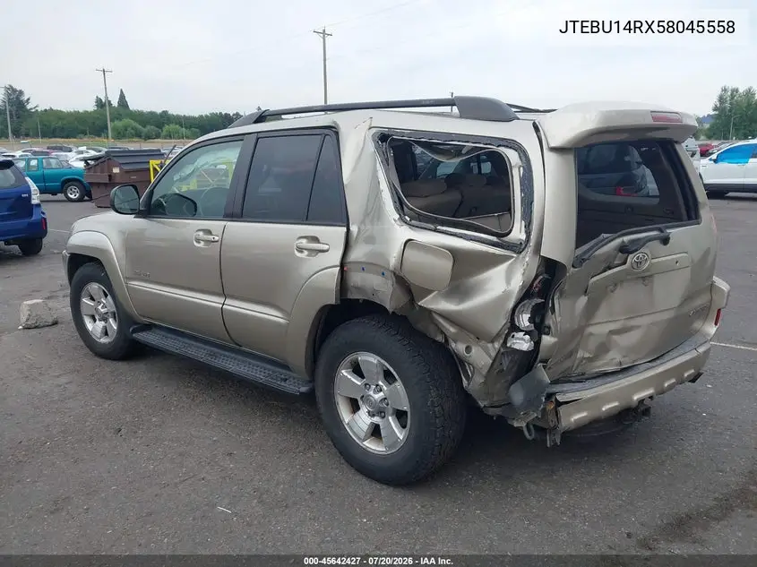 2005 Toyota 4Runner Sr5 V6 VIN: JTEBU14RX58045558 Lot: 45642427