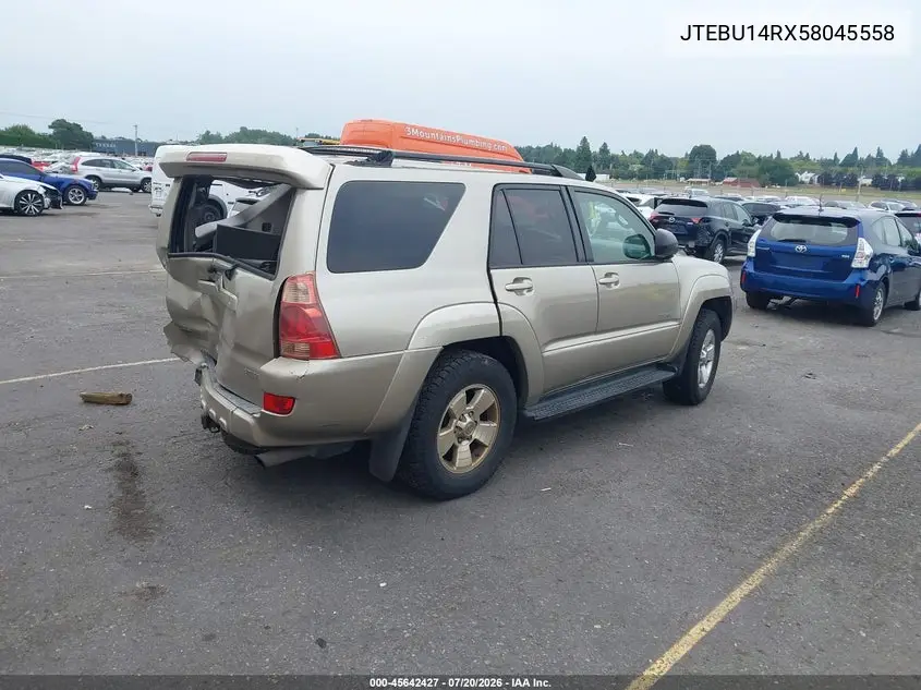 2005 Toyota 4Runner Sr5 V6 VIN: JTEBU14RX58045558 Lot: 45642427
