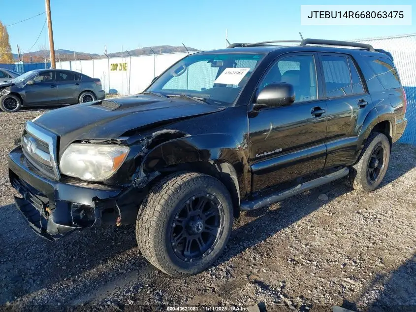 JTEBU14R668063475 2006 Toyota 4Runner Sr5 Sport V6