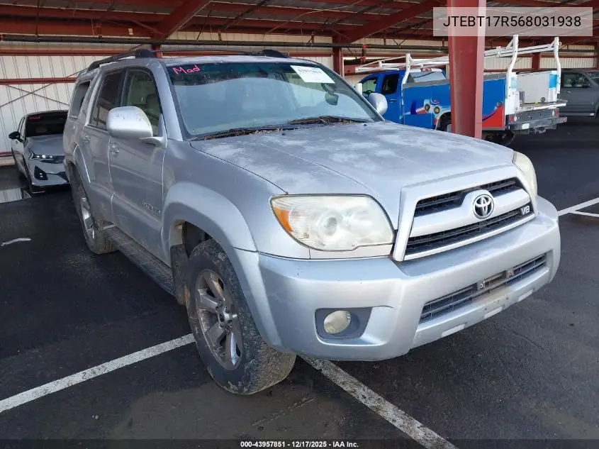JTEBT17R568031938 2006 Toyota 4Runner Limited V8