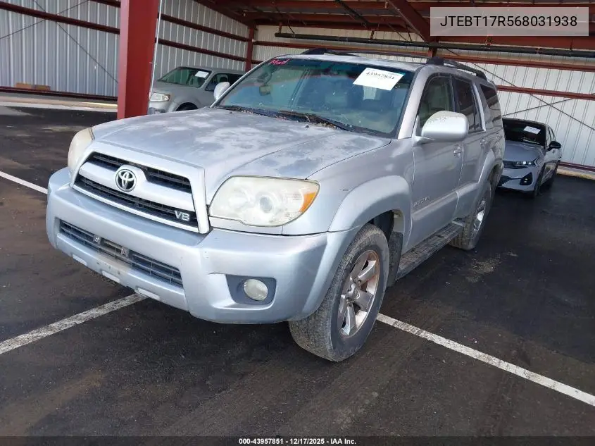 JTEBT17R568031938 2006 Toyota 4Runner Limited V8