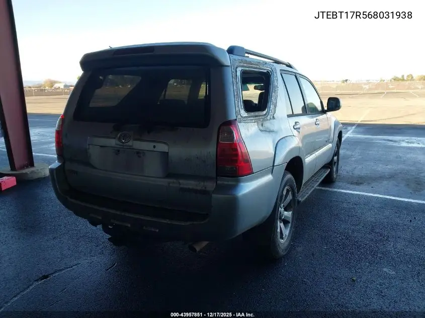 JTEBT17R568031938 2006 Toyota 4Runner Limited V8
