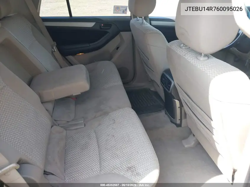 2006 Toyota 4Runner Sr5 VIN: JTEBU14R760095026 Lot: 45352587