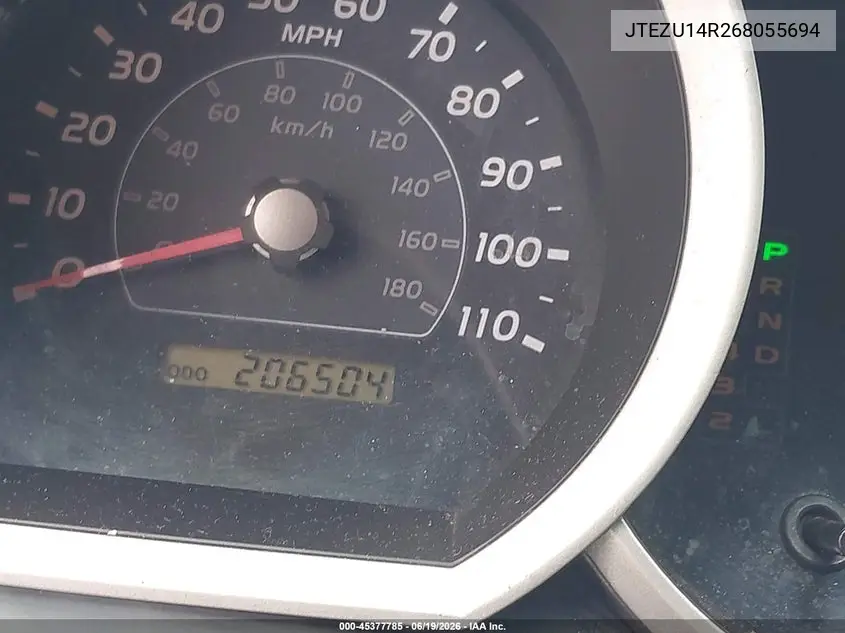 2006 Toyota 4Runner Sr5 V6 VIN: JTEZU14R268055694 Lot: 45377785