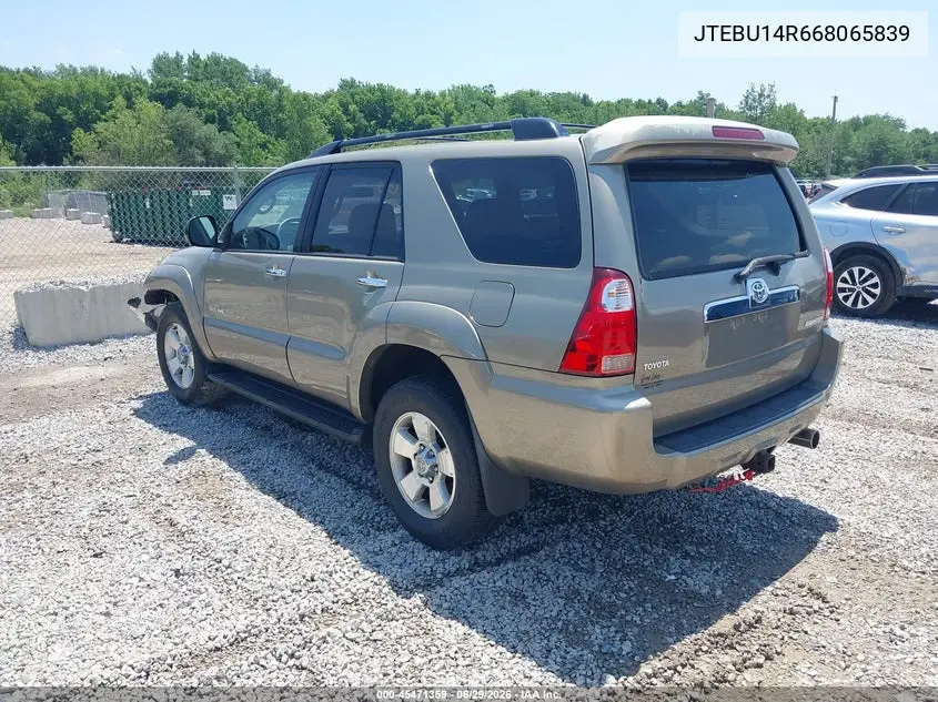 2006 Toyota 4Runner Sr5 VIN: JTEBU14R668065839 Lot: 45471359