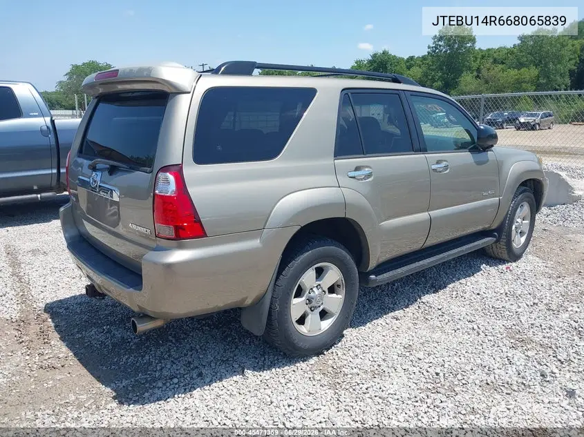 2006 Toyota 4Runner Sr5 VIN: JTEBU14R668065839 Lot: 45471359