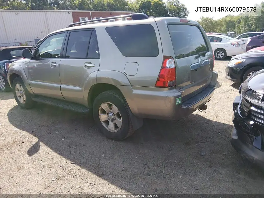 2006 Toyota 4Runner Sr5 V6 VIN: JTEBU14RX60079578 Lot: 45549235
