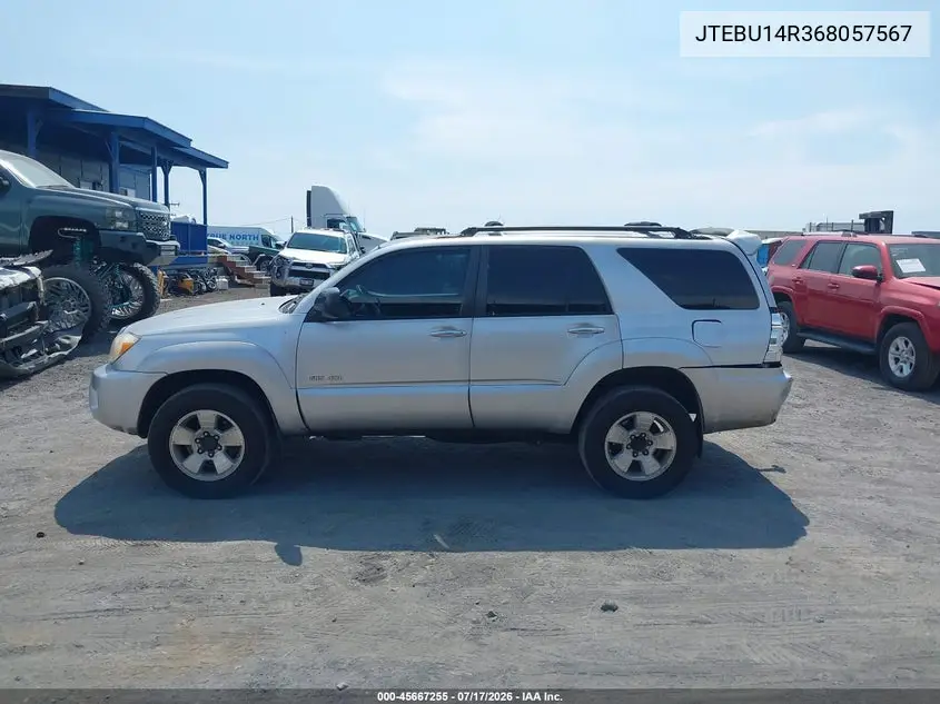 2006 Toyota 4Runner Sr5 Sport V6/Sr5 V6 VIN: JTEBU14R368057567 Lot: 45667255
