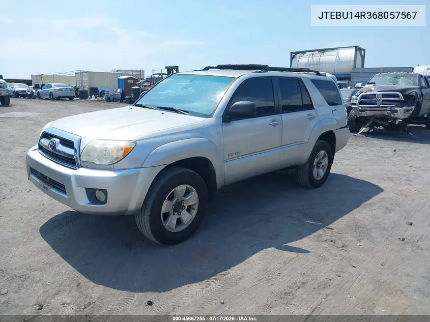 2006 Toyota 4Runner Sr5 Sport V6/Sr5 V6 VIN: JTEBU14R368057567 Lot: 45667255