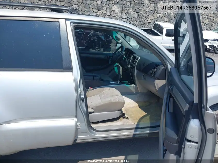 2006 Toyota 4Runner Sr5 Sport V6/Sr5 V6 VIN: JTEBU14R368057567 Lot: 45667255