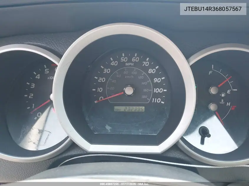 2006 Toyota 4Runner Sr5 Sport V6/Sr5 V6 VIN: JTEBU14R368057567 Lot: 45667255