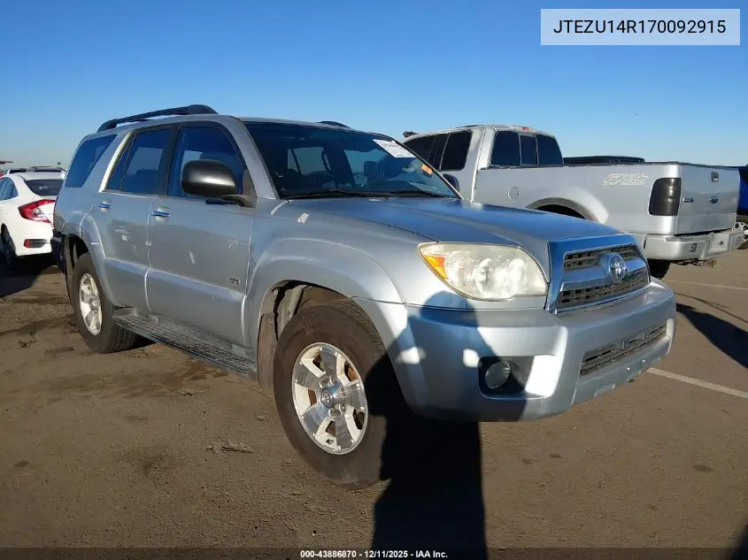 JTEZU14R170092915 2007 Toyota 4Runner Sr5 V6