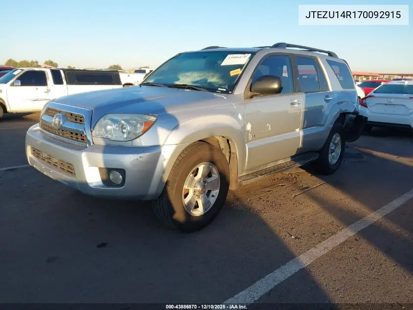 JTEZU14R170092915 2007 Toyota 4Runner Sr5 V6