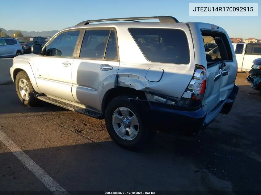 JTEZU14R170092915 2007 Toyota 4Runner Sr5 V6