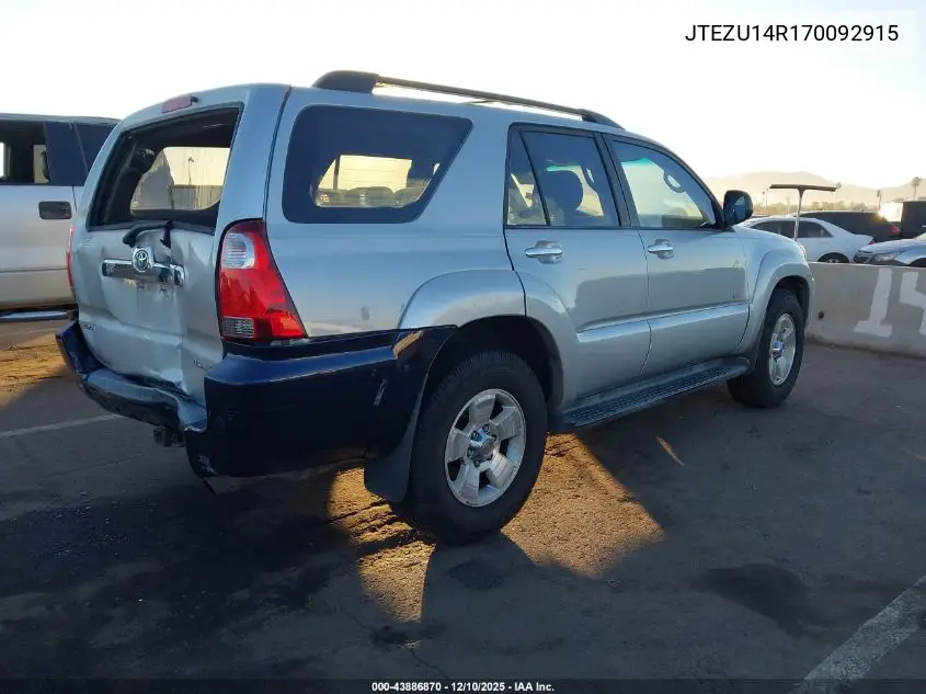 JTEZU14R170092915 2007 Toyota 4Runner Sr5 V6